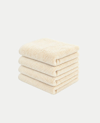 Gastendoekje zero-twist katoen 30x30 cm (4 st.) | Cream
