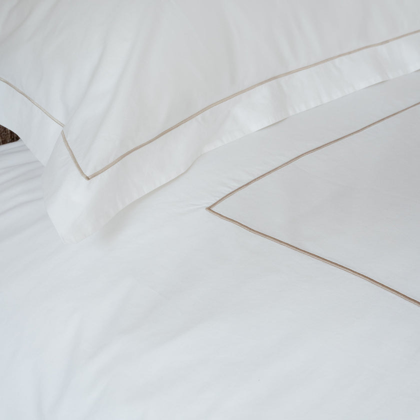 Dekbedovertrekset Egyptisch katoen Percal 400TC | Carmel Wit