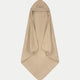 Baby Hooded Towel zero-twist cotton with embroidery | Latte