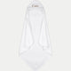 Baby Hooded Towel zero-twist cotton with embroidery | White