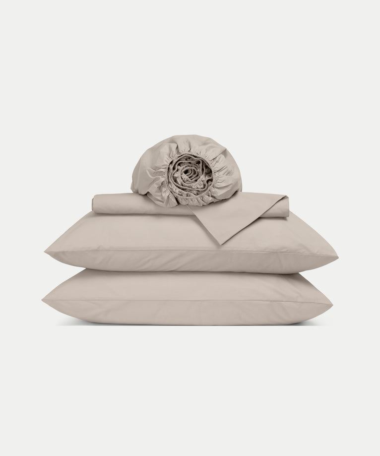 Dekbedovertrekset & Hoeslaken Percal Latte