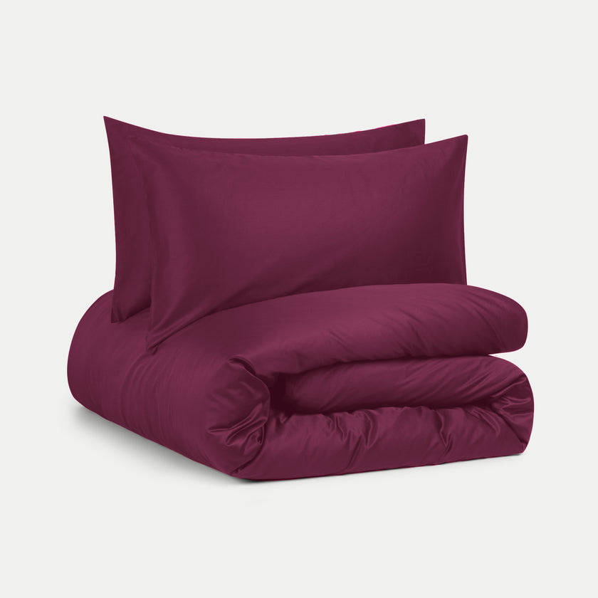 DOUXE Dekbedovertrekset Egyptisch Katoen Satijn 400TC | Burgundy | Limited Edition