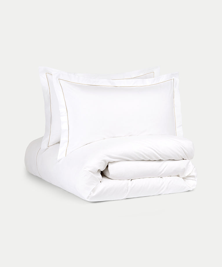 Dekbedovertrekset Egyptisch katoen Percal 400TC | Carmel Wit