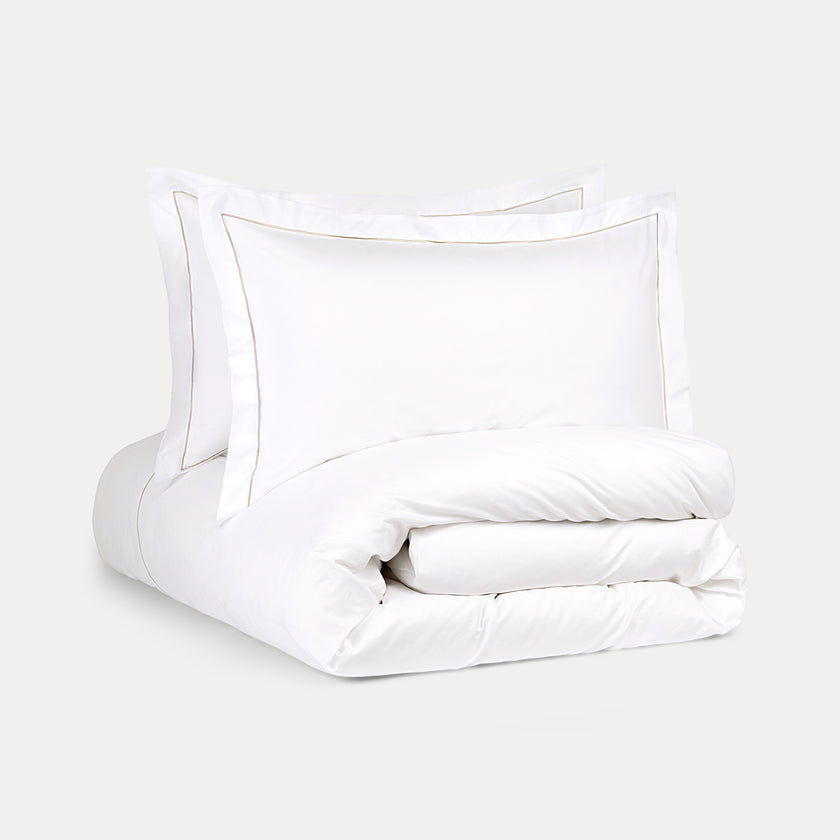Dekbedovertrekset Egyptisch katoen Percal 400TC | Carmel Wit