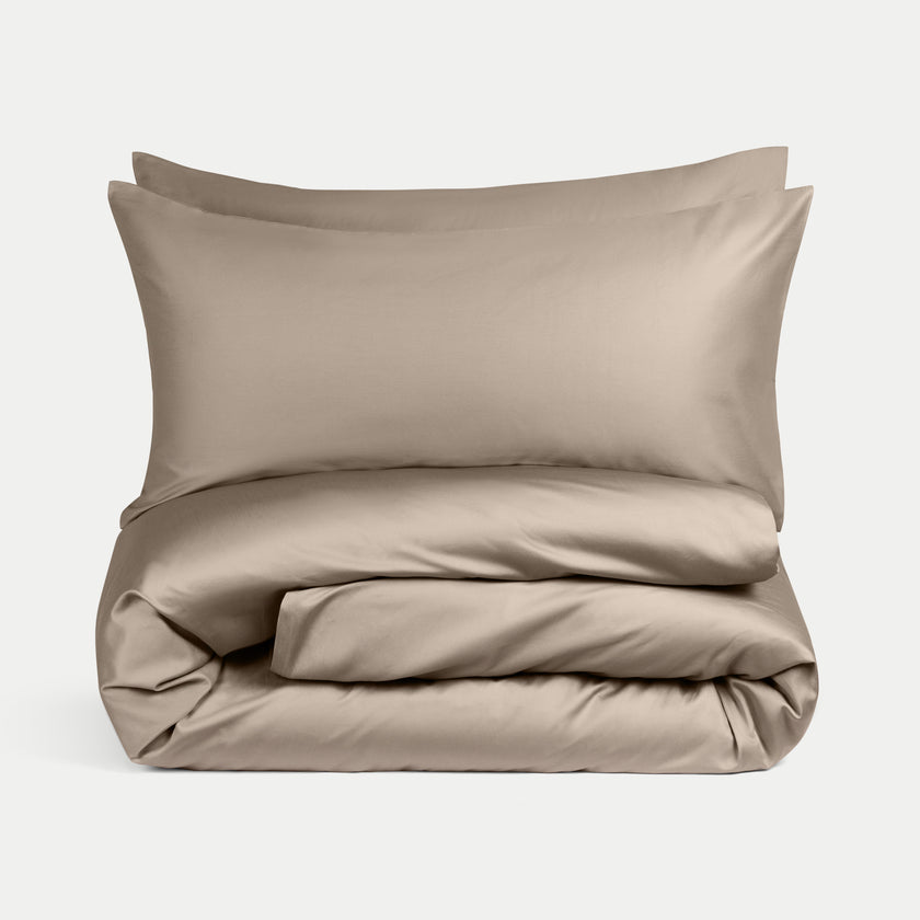 Dekbedovertrekset + Hoeslaken Egyptisch Katoen Satijn | Champagne