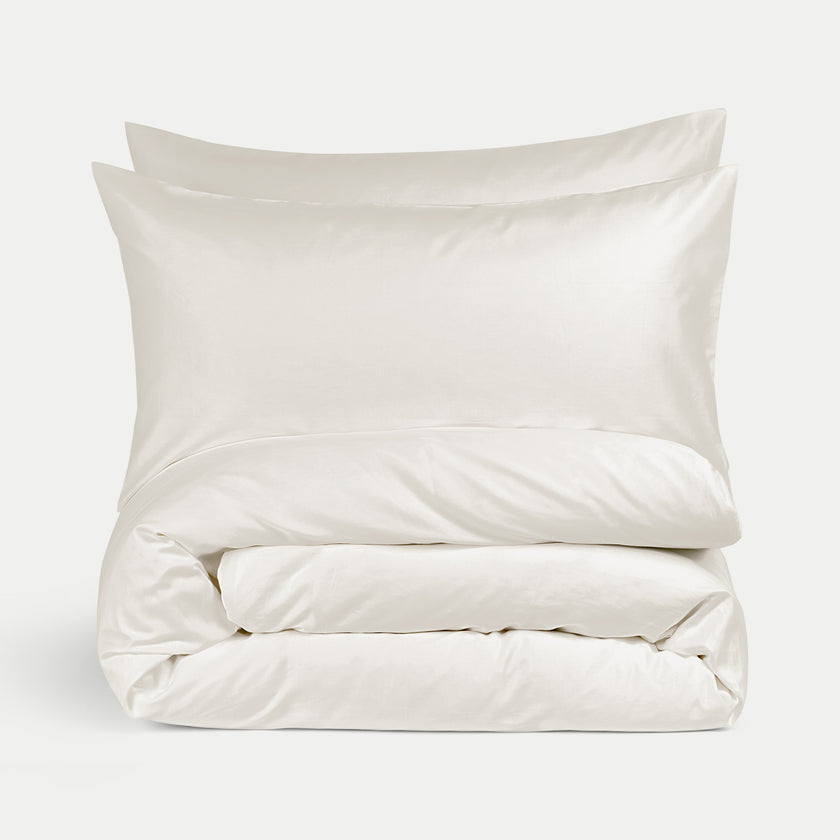 Dekbedovertrekset + Hoeslaken Egyptisch Katoen Satijn | Cream