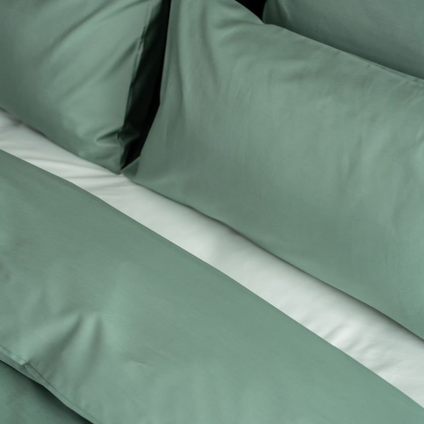 Dekbedovertrekset Egyptisch katoen Satijn 400TC | Sage Green