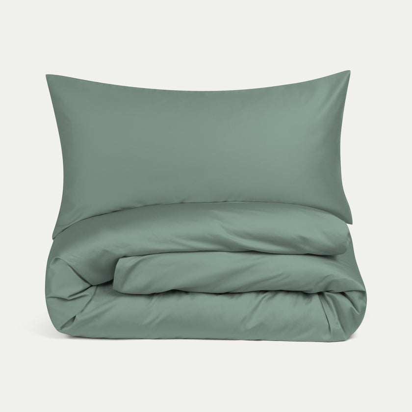 Dekbedovertrekset Egyptisch katoen Satijn 400TC | Sage Green