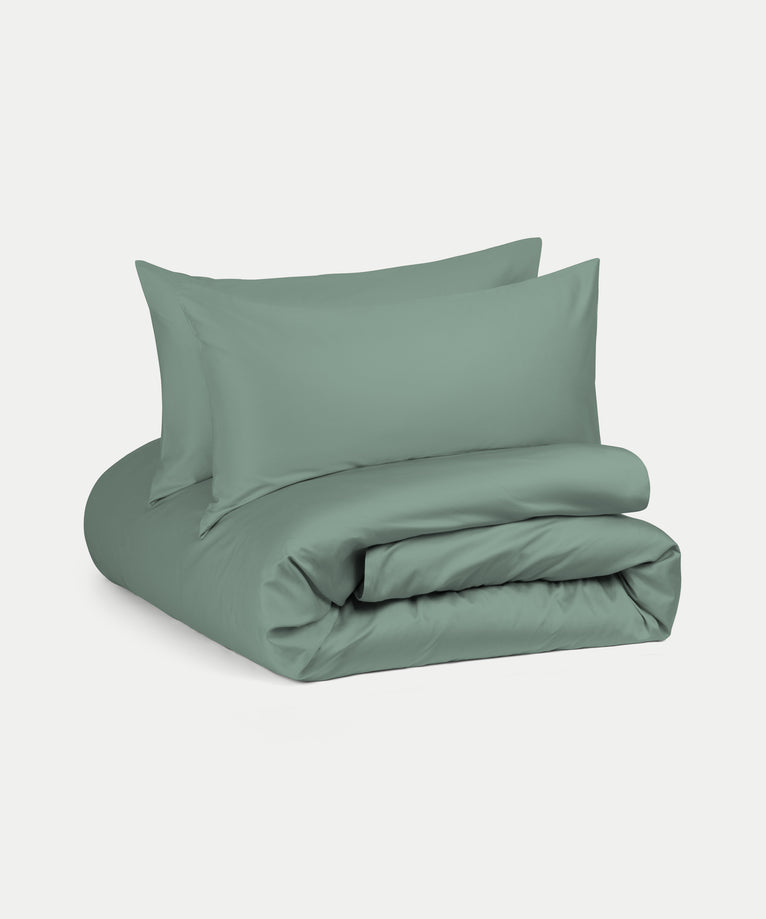 Dekbedovertrekset Egyptisch katoen Satijn 400TC | Sage Green