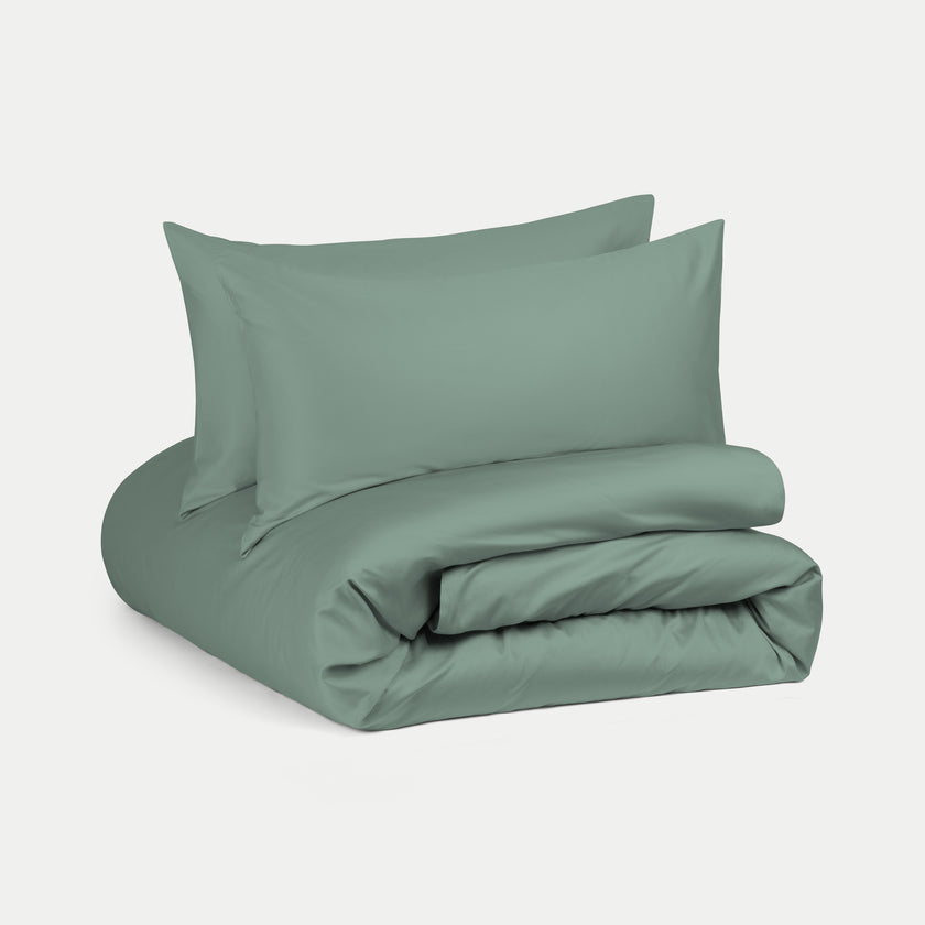Dekbedovertrekset Egyptisch katoen Satijn 400TC | Sage Green