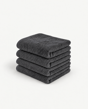 Gastendoekje zero-twist katoen 30x30 cm (4 st.) | Antraciet