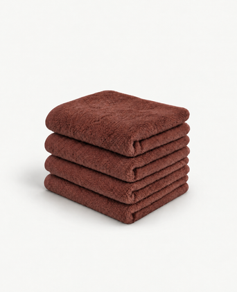 Gastendoekje zero-twist katoen 30x30 cm (4 st.) | Chestnut