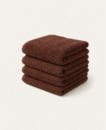 Gastendoekje zero-twist katoen 30x30 cm (4 st.) | Chestnut