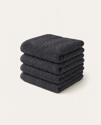 Gastendoekje zero-twist katoen 30x30 cm (4 st.) | Antraciet