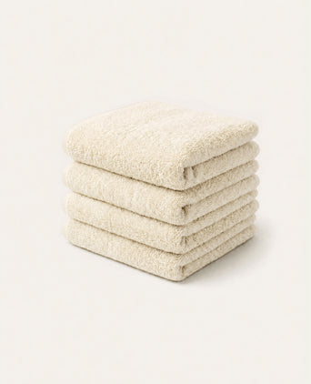 Gastendoekje zero-twist katoen 30x30 cm (4 st.) | Cream