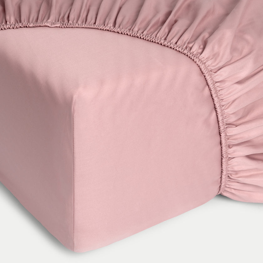 Hoeslaken Egyptisch katoen Satijn 400TC | Blush Pink