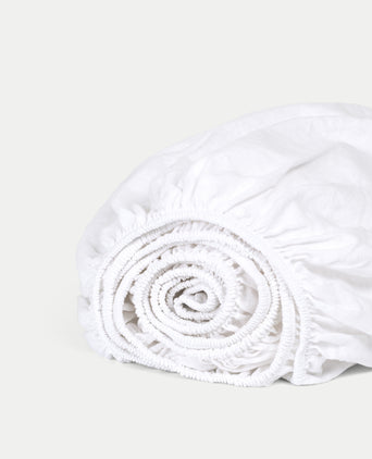 Hoeslaken 100% Gewassen Linnen | Wit | Outlet