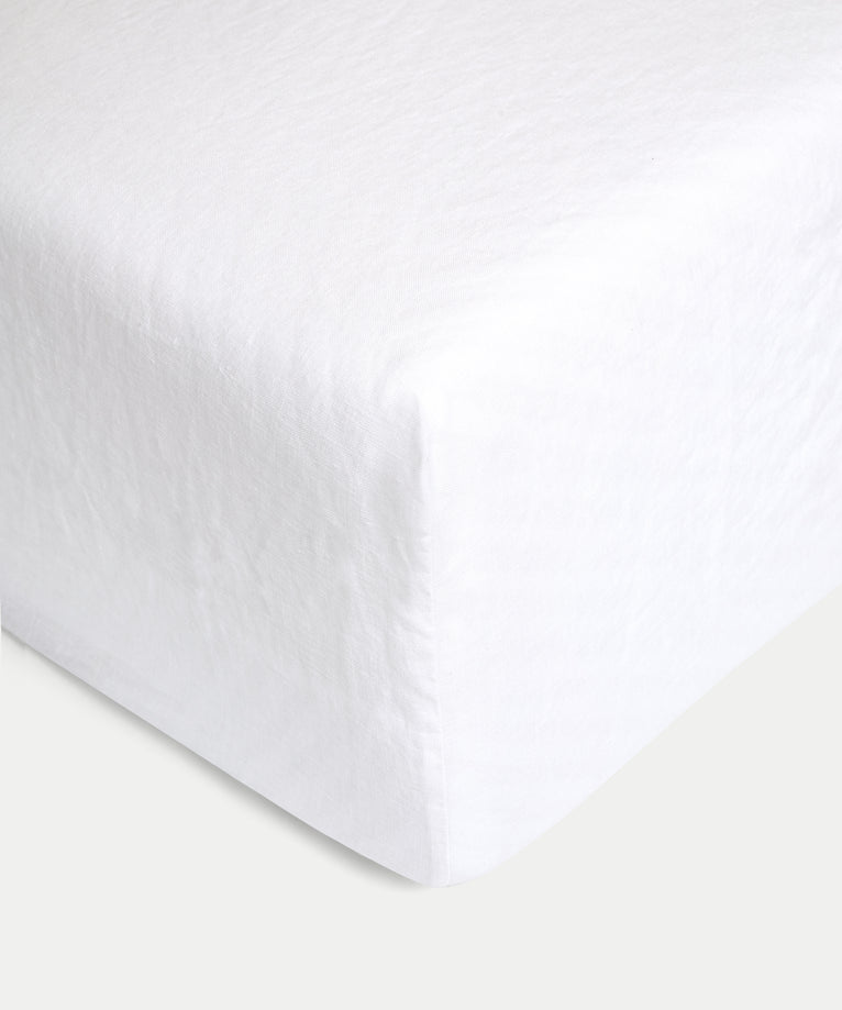 Hoeslaken 100% Gewassen Linnen | Wit
