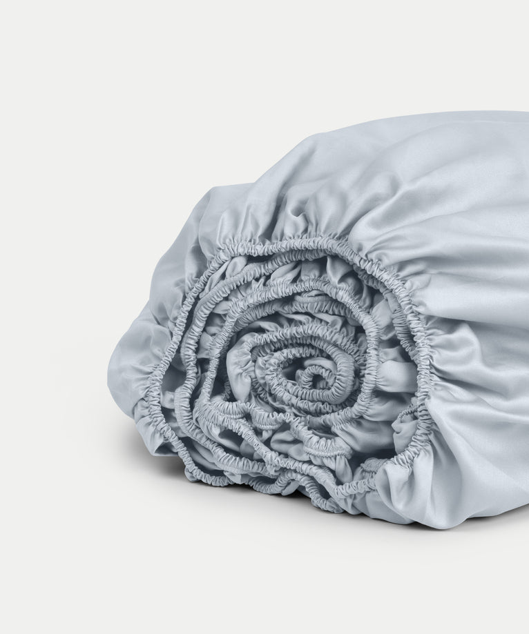 Hoeslaken Egyptisch katoen Satijn 400TC | Pastel Blue