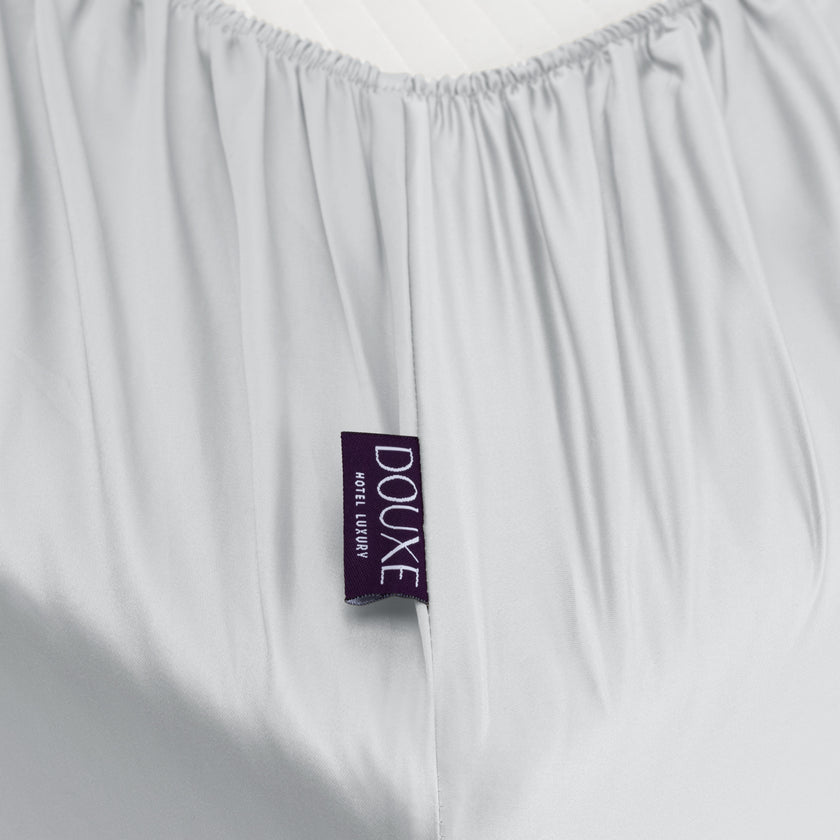 Hoeslaken Egyptisch katoen Satijn 400TC | Zilvergrijs