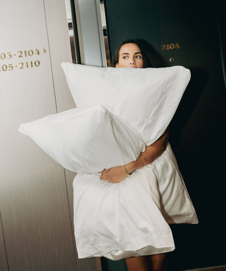 Set van 2 kussenslopen Hotel Okura Egyptisch katoen 600TC Satijn | Wit