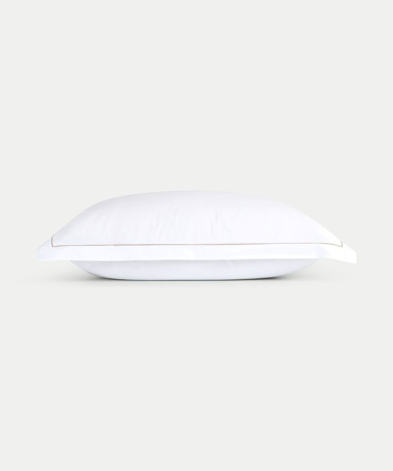 Set van 2 kussenslopen Egyptisch katoen Percal 400TC | Carmel Wit