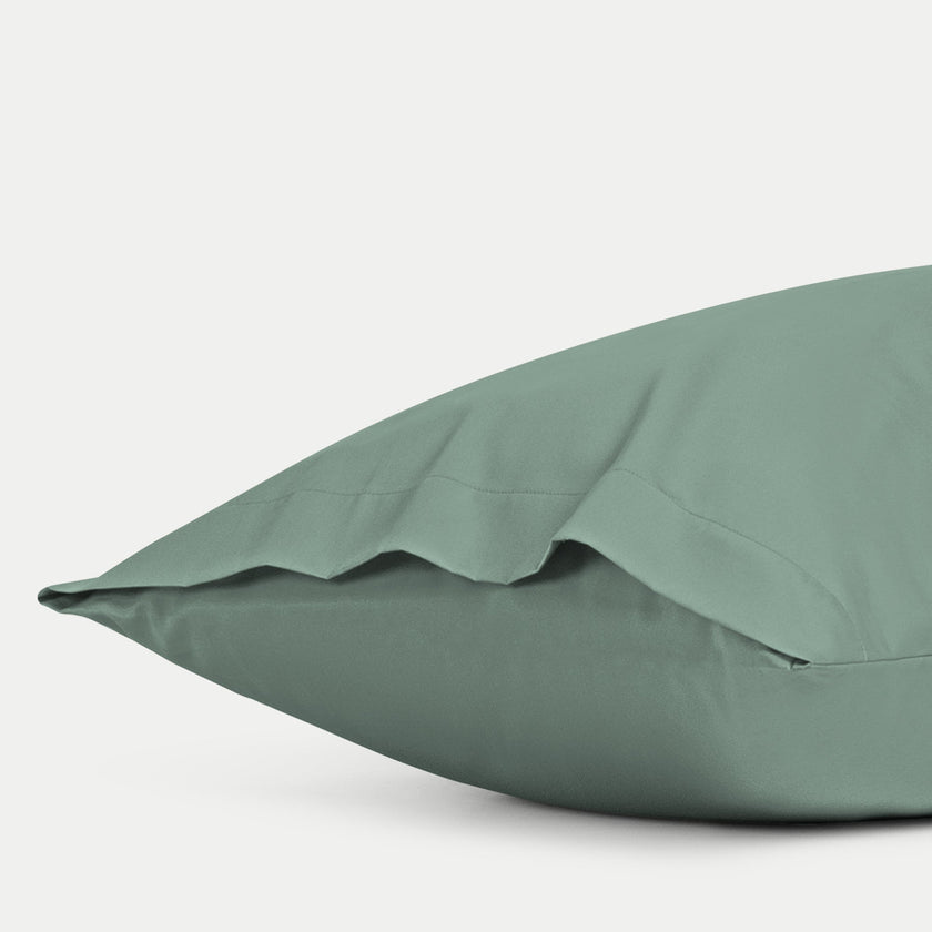 Kinderkussensloop Egyptisch katoen 400TC Satijn Sage Green - Petit Hôtel