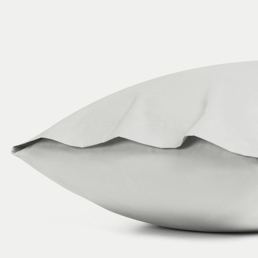 Set van 2 kussenslopen Egyptisch katoen Percal 400TC | Zilvergrijs