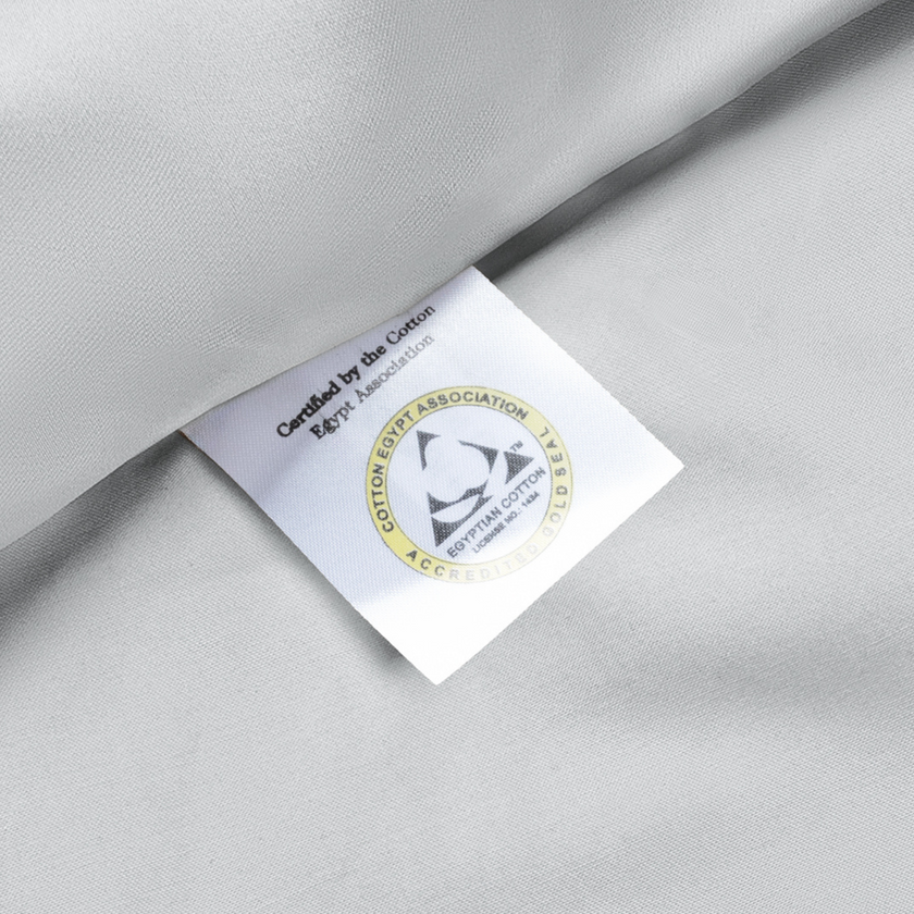 Set van 2 kussenslopen Egyptisch katoen 400TC Satijn | Zilvergrijs