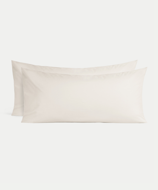 Set van 2 Kussenslopen Egyptisch katoen Percal 400TC | Chalk White
