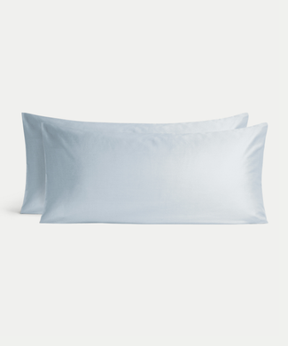 Set van 2 Kussenslopen Egyptisch katoen 400TC Satijn | Pastel Blue