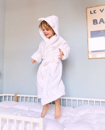 Kinderbadjas zero-twist katoen | Wit