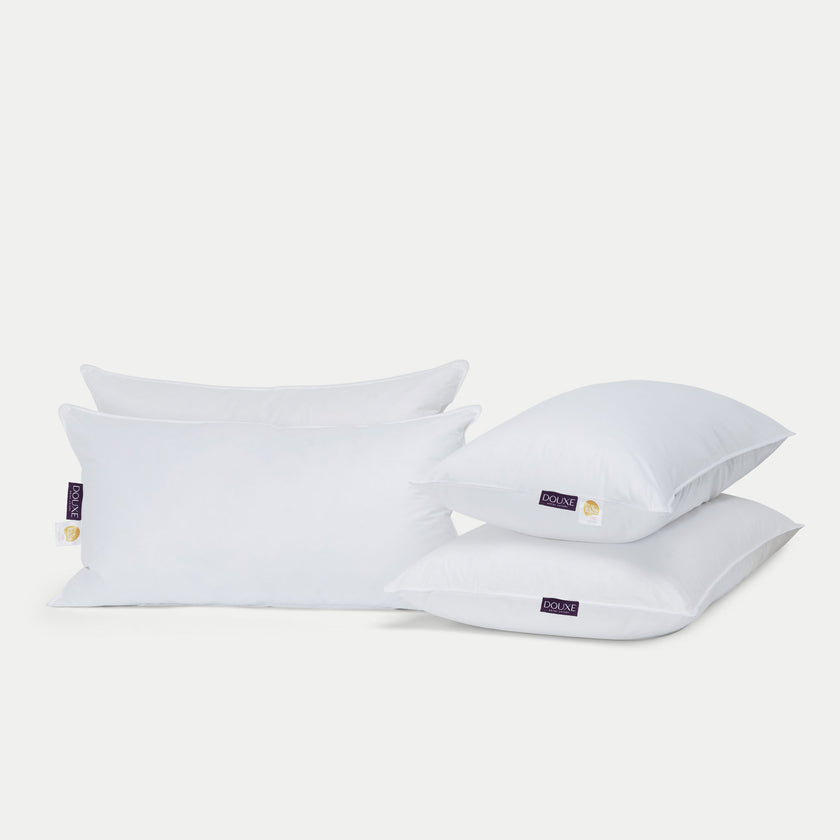 2x Hoofdkussen Dons 50x90 cm + 2x Body Kussen Microfiber 60x90 cm