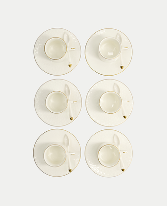 Tokyo Design Studio – Nippon White Gold Rim Espressoset (18-delig)
