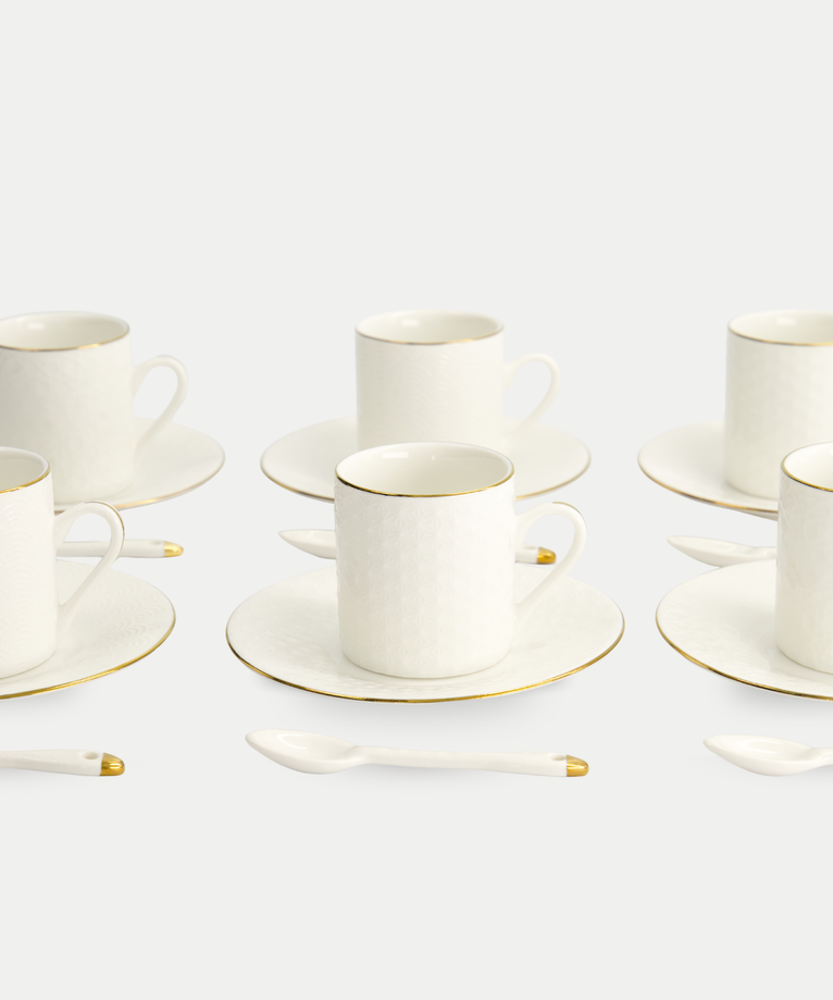 Tokyo Design Studio – Nippon White Gold Rim Espressoset (18-delig)