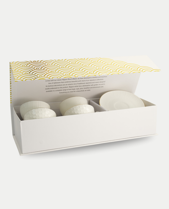 Tokyo Design Studio – Nippon White Gold Rim Kop-en-Schotelset Star Lines (8-delig)