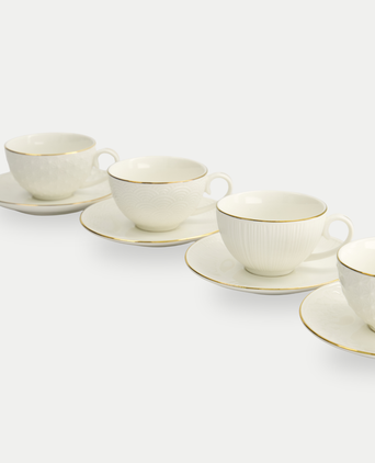 Tokyo Design Studio – Nippon White Gold Rim Kop-en-Schotelset Star Lines (8-delig)