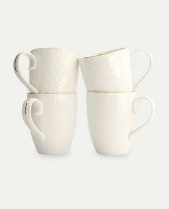 4 Tokyo Design Mokken - Nippon White Gold Rim Giftset