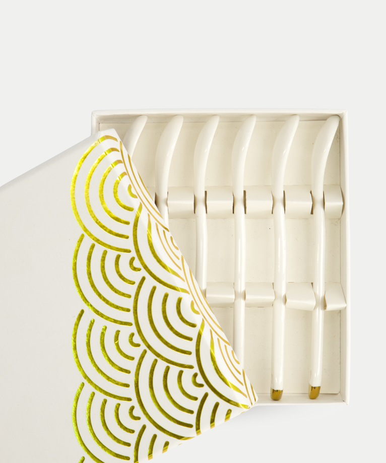 Tokyo Design Studio – Nippon White Gold Rim Kop-en-Schotelset Star Lines (8-delig)