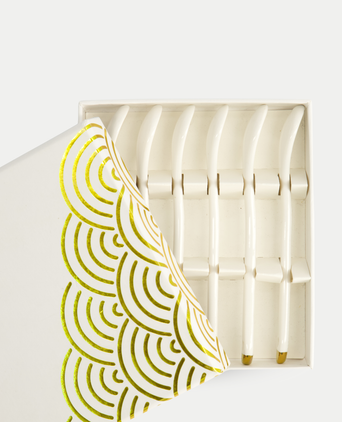 6-delige Tokyo Design Theelepels Set - Golden Rim