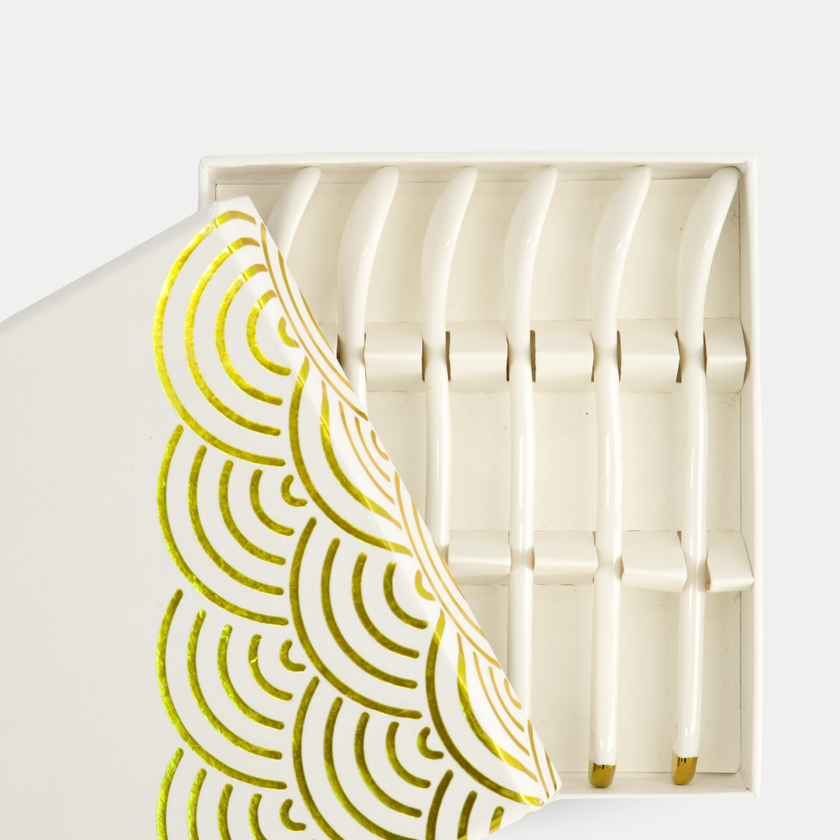 6-delige Tokyo Design Theelepels Set - Golden Rim