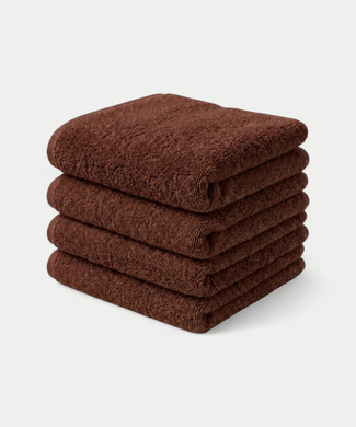 Gastendoekje zero-twist katoen 30x30 cm (4 st.) | Chestnut