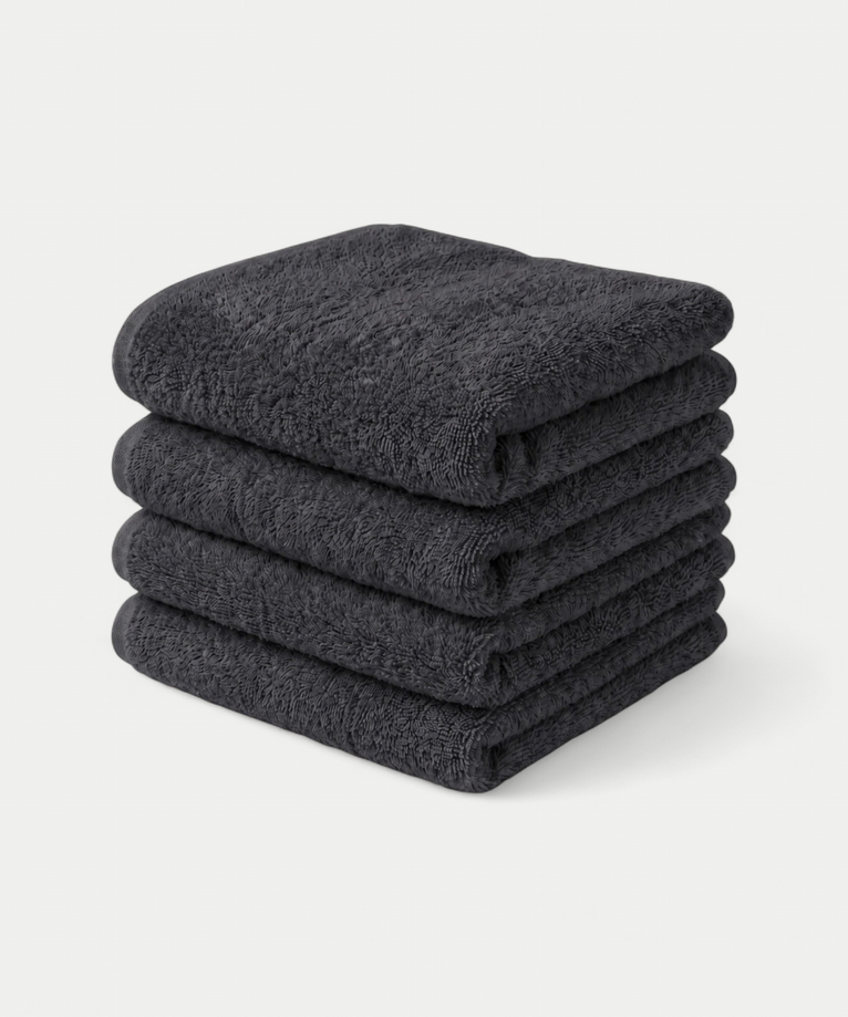 Gastendoekje zero-twist katoen 30x30 cm (4 st.) | Antraciet