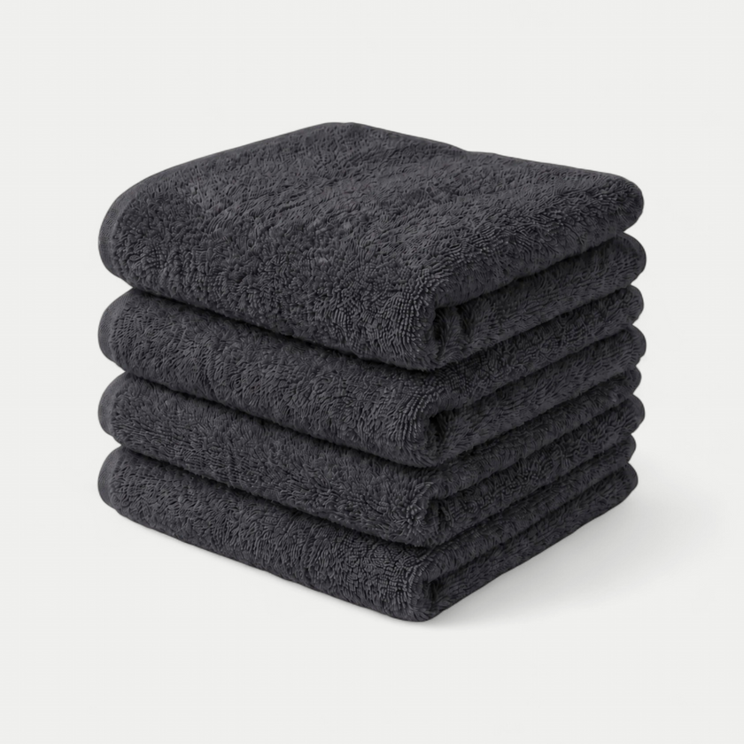 Gastendoekje zero-twist katoen 30x30 cm (4 st.) | Antraciet