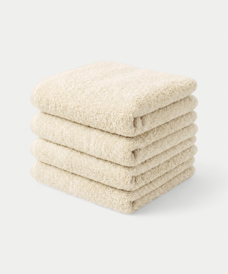 Gastendoekje zero-twist katoen 30x30 cm (4 st.) | Cream