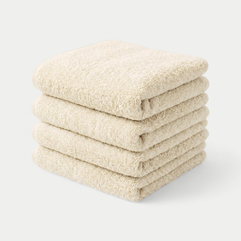 Gastendoekje zero-twist katoen 30x30 cm (4 st.) | Cream
