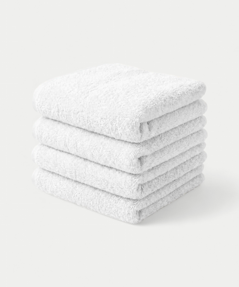Gastendoekje zero-twist katoen 30x30 cm (4 st.) | Wit