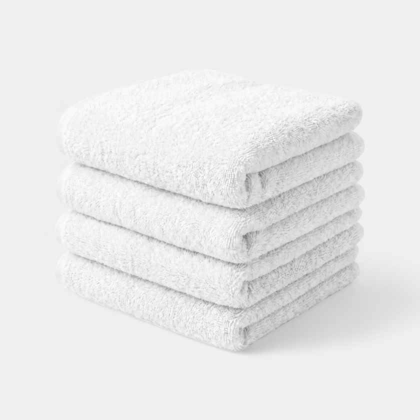 Gastendoekje zero-twist katoen 30x30 cm (4 st.) | Wit