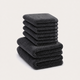 Gastendoekje zero-twist katoen 30x30 cm (4 st.) + 40x60 cm (2st.) | Antraciet