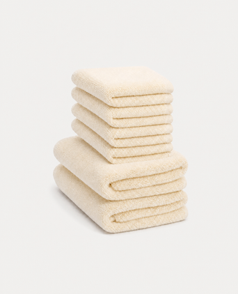 Gastendoekje zero-twist katoen 30x30 cm (4 st.) + 40x60 cm (2 st.) | Cream